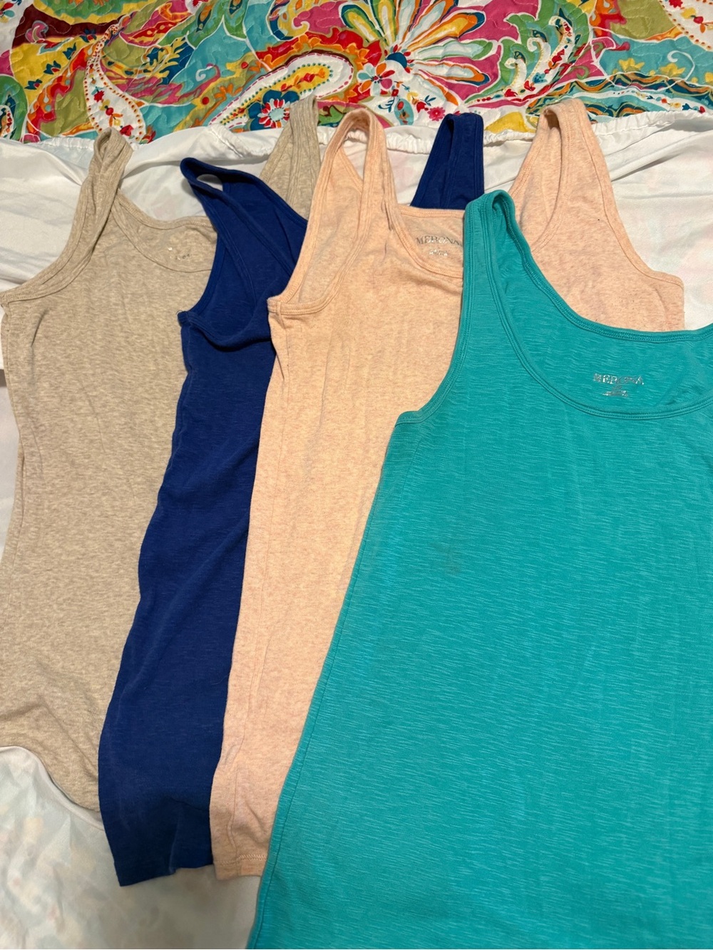 Merona Women's Ribbed Tank Top - Teal, Peach, Navy, Tan